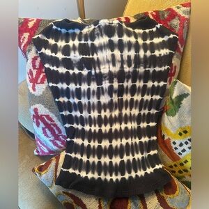 Nation Los Angeles Black and White Tie-Dye Women's Top